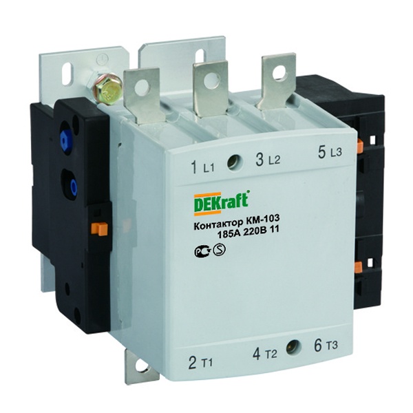 Контактор силовой DEKraft КМ-103 3P 1НО+1НЗ 225А AC катушка 220В