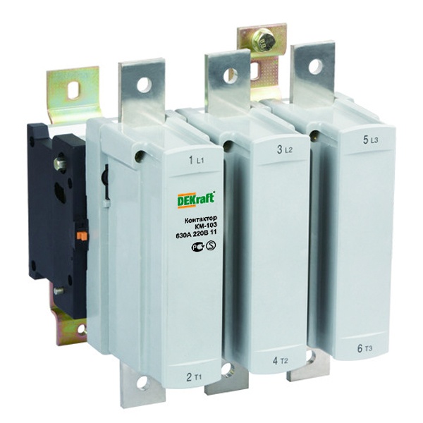 Контактор силовой DEKraft КМ-103 3P 1НО+1НЗ 630А AC катушка 380В