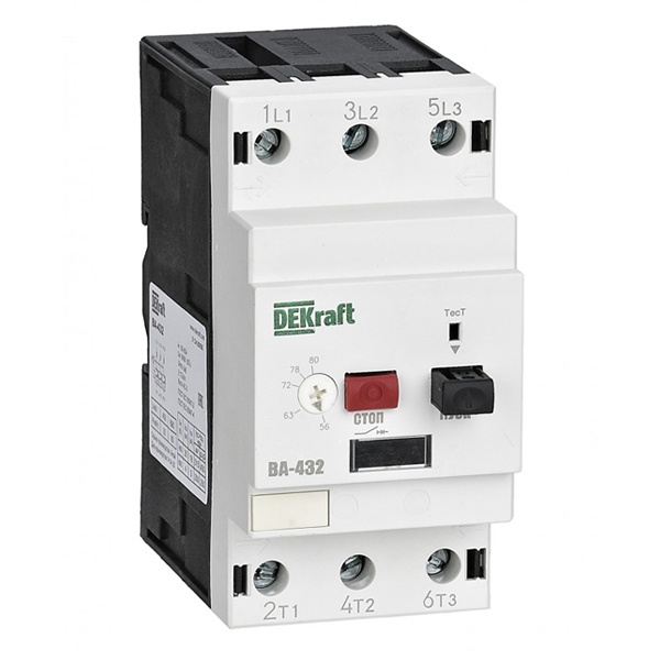 Автомат защиты двигателя DEKraft ВА-432 3P 56,0-80,0A 35кА
