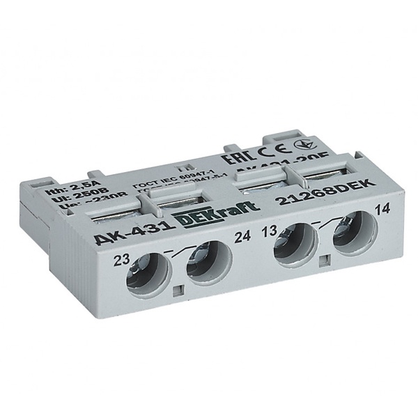 Дополнительный контакт DEKraft фронтальный 1НО+1НЗ для ВА-431