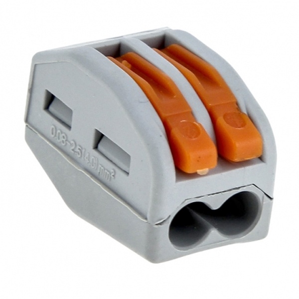 Клемма строительно-монтажная EKF PROxima 2 х (0,08-2,5) СМК 222-412 с рычагом [уп. 100шт]