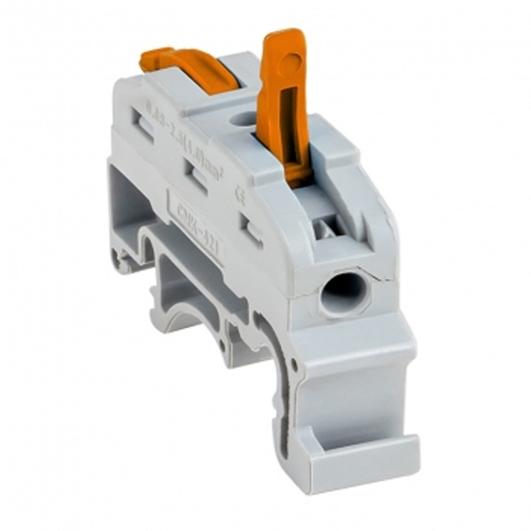 Клемма EKF строительно-монтажная 1 х (0,08-4) проходная СМК 222-421 на DIN-рейку [уп. 25шт] PROxima