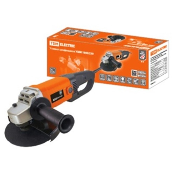 Угловая шлифмашина TDM Рубин УШМ 1800/230, мощ. 1800 Вт, диск 230 мм, 6500 об/мин, шнур 3 м