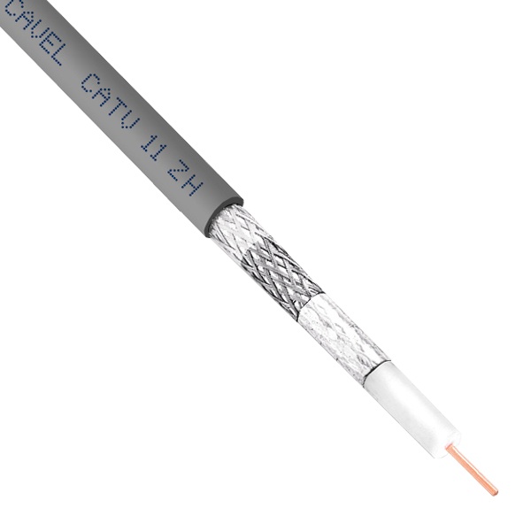 Кабель коаксиальный магистральный Cavel CATV 11 ZH медный 75 Ом серый [бухта 500м]