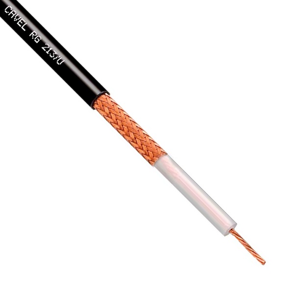 Кабель связи коаксиальный Cavel RG 213/U медный 50 Ом черный [бухта 100м]