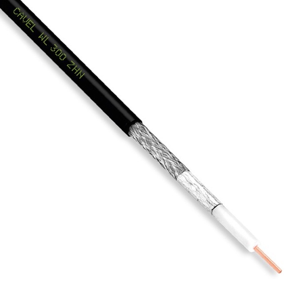 Кабель связи коаксиальный Cavel WL 300 ZHN медный 50 Ом черный [бухта 200м]