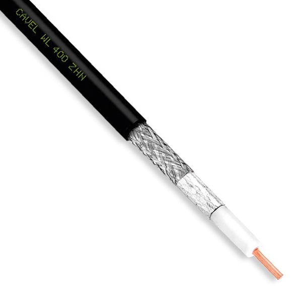 Кабель связи коаксиальный Cavel WL 400 ZHN медный 50 Ом черный [бухта 500м]