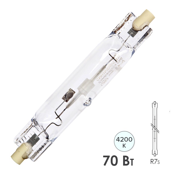 Лампа металлогалогенная Tungsram CMH 70W TD UVC 942 RX7s 6200lm d21x118mm (МГЛ)