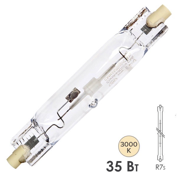 Лампа металлогалогенная Tungsram CMH 35W TD UVC 830 RX7s 3200lm d21x118mm (МГЛ)