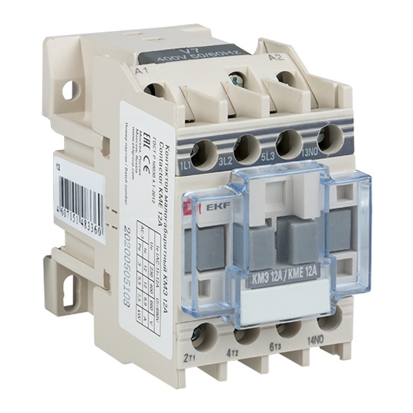 Контактор малогабаритный EKF PROxima КМЭ 3P 12А 380В 1NO