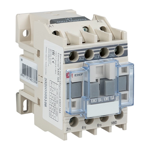 Контактор малогабаритный EKF PROxima КМЭ 3P 18А 380В 1NO