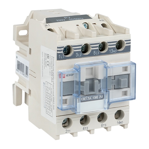 Контактор малогабаритный EKF PROxima КМЭ 3P 25А 220В 1NO