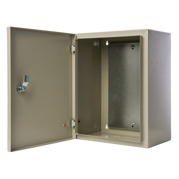 Корпус металлический навесной с монтажной панелью DEKraft ЩРНМ-1 395х310х220 IP31 RAL7032