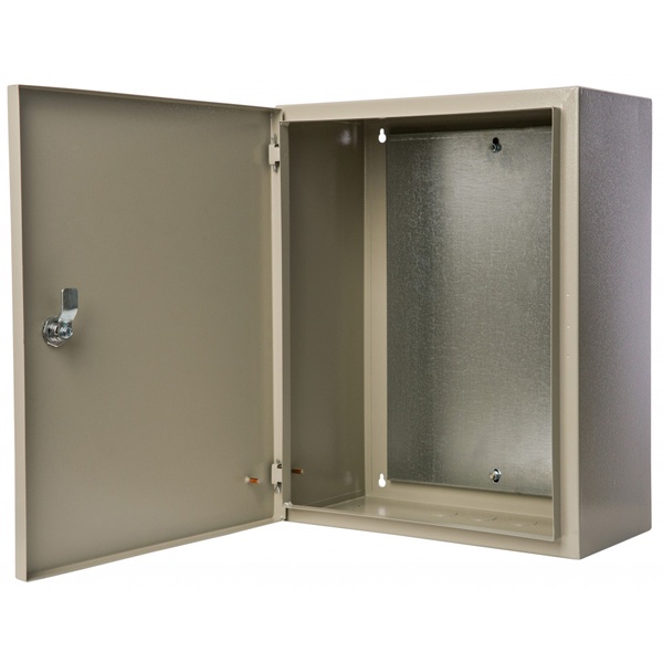 Корпус металлический навесной с монтажной панелью DEKraft ЩРНМ-2 500х400х220 IP31 RAL7032