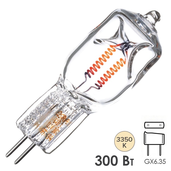 Лампа специальная галогенная Osram 64512 FNS 300W 120V GX6.35 9500lm 15ч d18.5x57.5mm