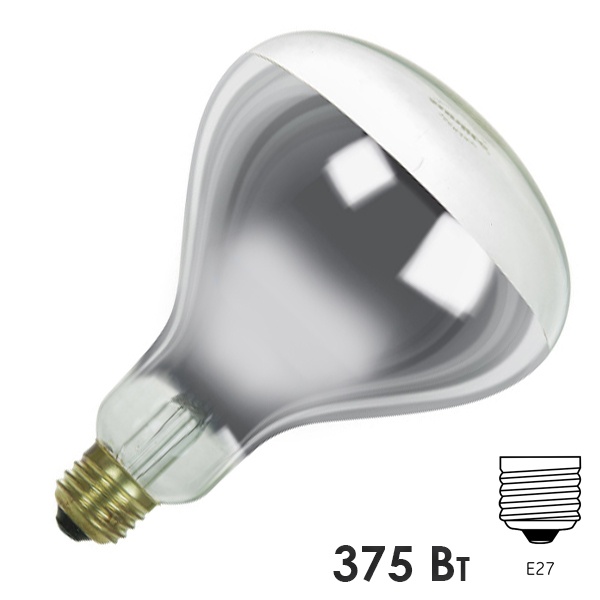 Лампа инфракрасная LightBest ERK R125 375W 220-240V E27 Clear прозрачное стекло