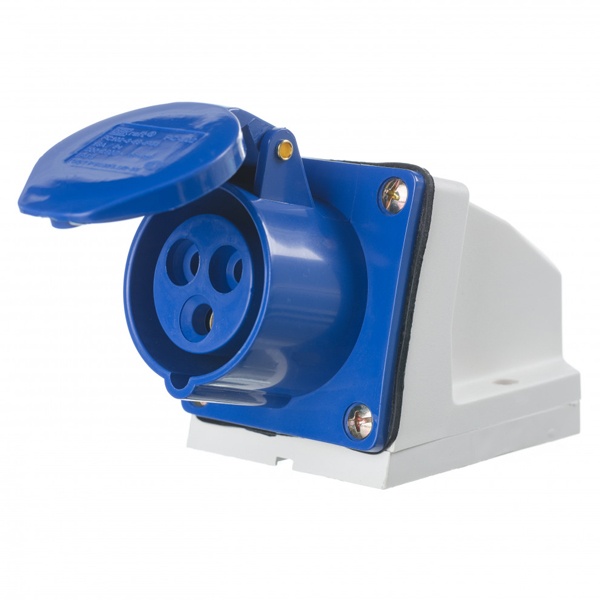 Розетка стационарная DEKraft 113 2Р+РЕ 16А 220В IP44 РС-102-3-16