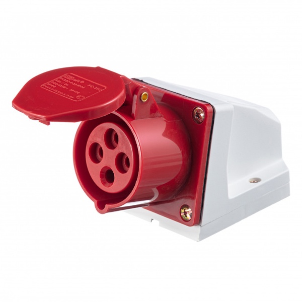 Розетка стационарная DEKraft 134 3Р+РЕ 63А 380В IP67 РС-102-4-63