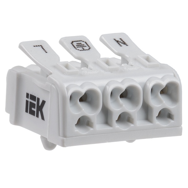 Клемма пружинная ИЭК соединительная КСПн3-L+N+PE х (0,5-2,5) [уп. 150шт]