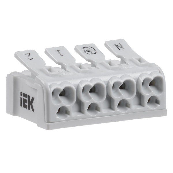 Клемма пружинная ИЭК соединительная КСП4-2L+N+PE х (0,5-2,5) [уп. 120шт]
