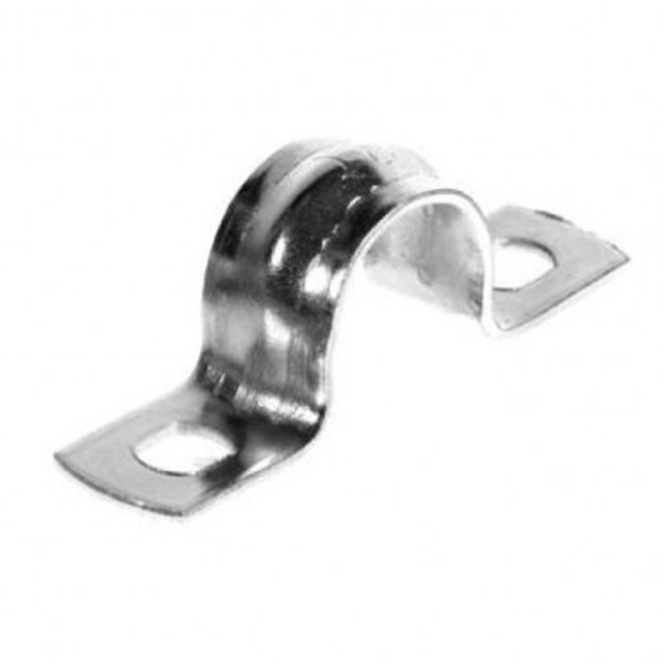 Скоба оцинкованная Экопласт двухлапковая для трубы 14 мм [упак.100шт]