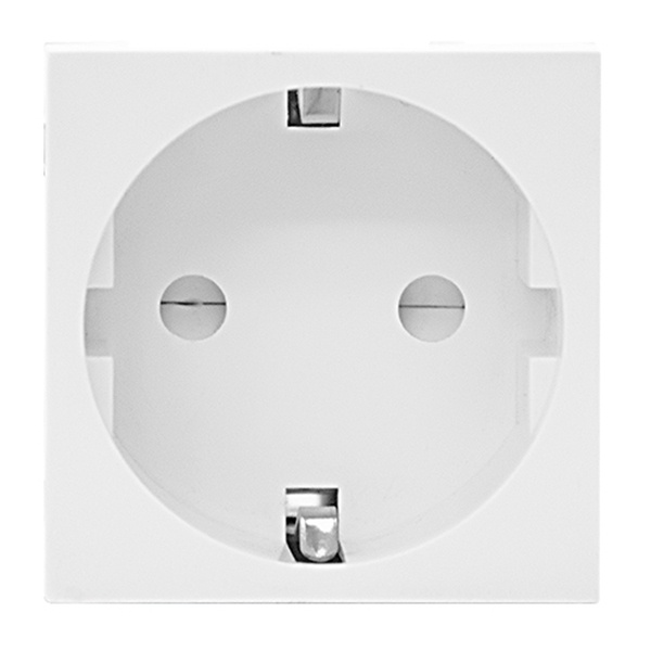 Розетка Donel 2К+З винтовой зажим со шторками 45х45мм белый