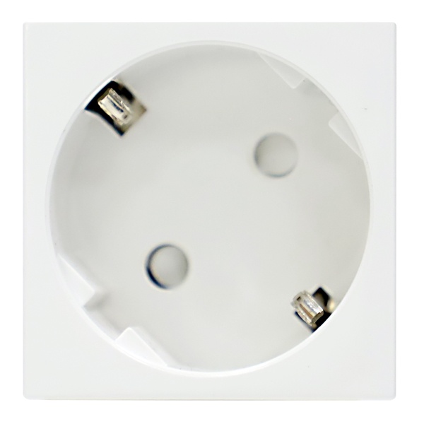 Розетка Donel 2К+З безвинтовой зажим со шторками 45 град. 45х45мм белый