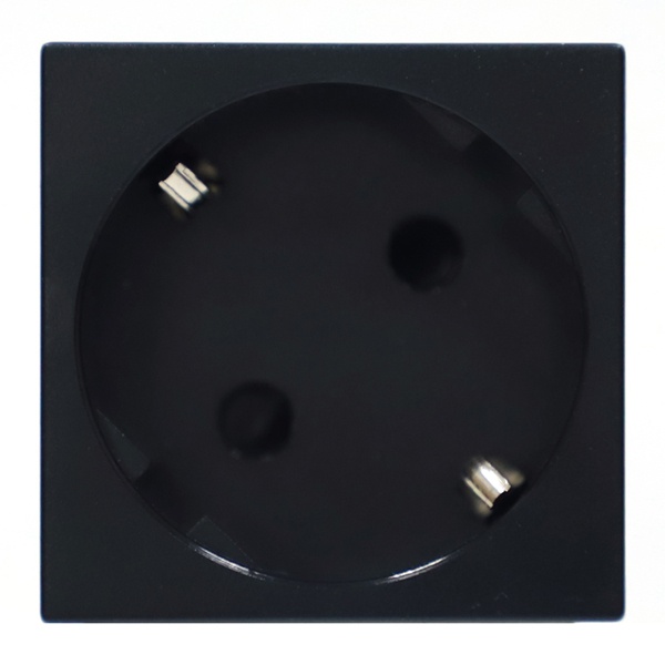 Розетка Donel 2К+З безвинтовой зажим со шторками 45 град. 45х45мм черный