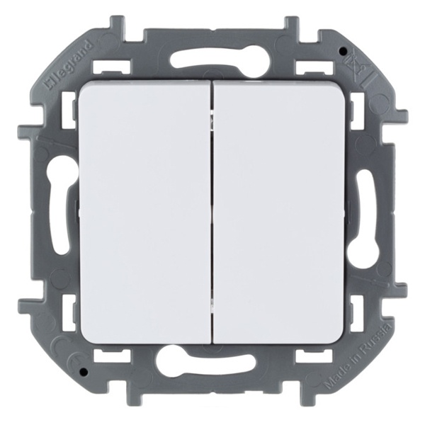 Переключатель двухклавишный Legrand Inspiria белый