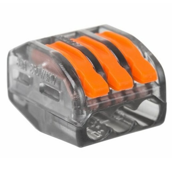 Клемма Rexant 3 х (0,08-2,5/4) универсальная прозрачная [уп. 50шт]