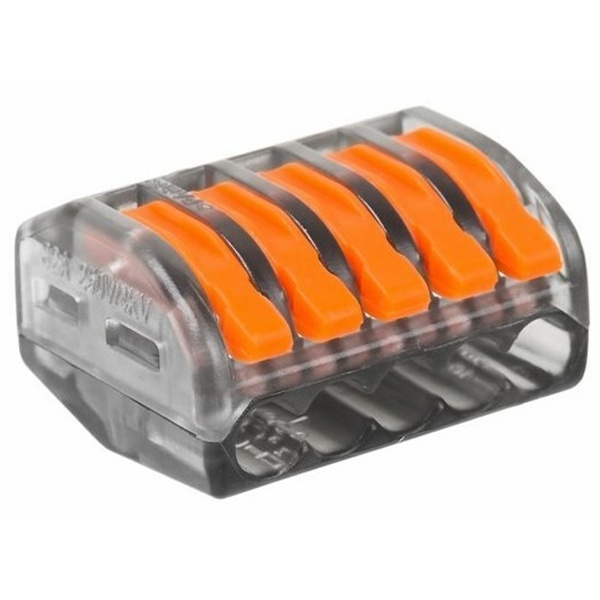 Клемма Rexant 5 х (0,08-2,5/4) универсальная прозрачная [уп. 40шт]