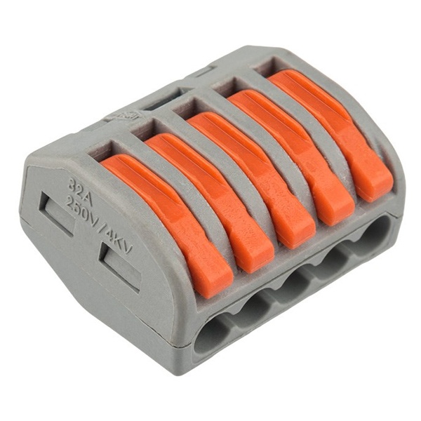 Клемма Rexant 5 х (0,08-2,5/4) универсальная серая [уп. 40шт]