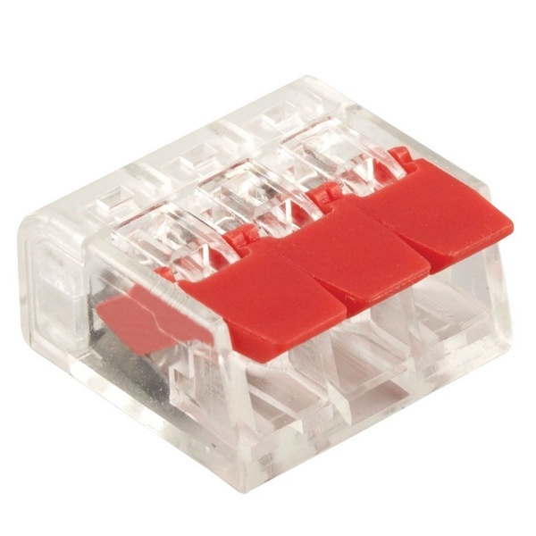 Клемма Stekker 3 х (0,14/0,2-4) монтажная компактная LD221-413 [уп. 100шт]