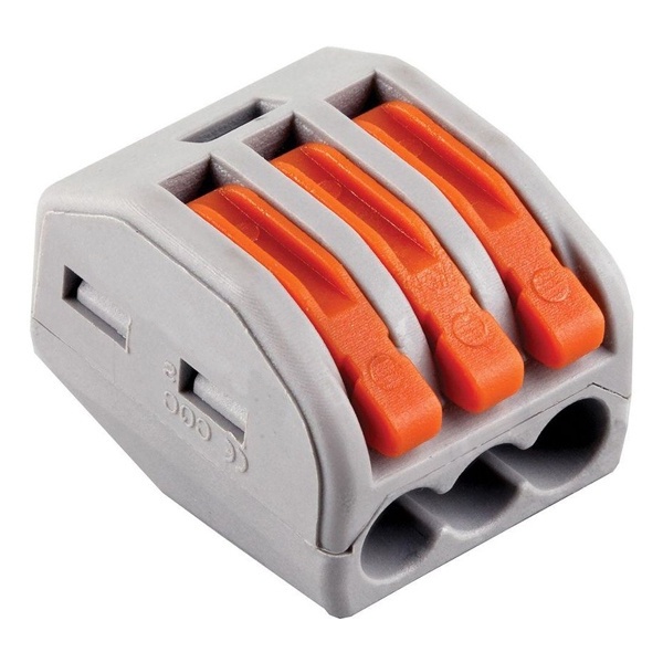 Клемма Stekker 3 х (0,08-2,5/4) монтажная LD222-413 [уп. 50шт]