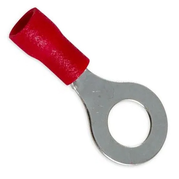 Наконечник кольцевой Rexant изолированный d6.5мм 0.5-1.5мм (НКи 1.5-6/НКи 1,25-6) красный