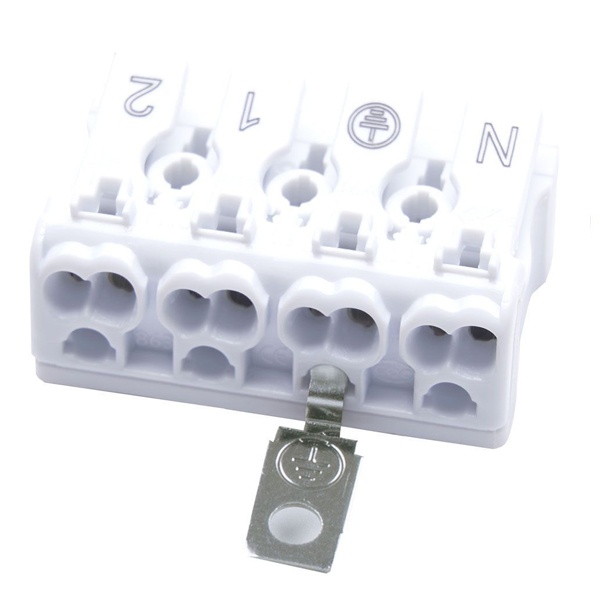 Клемма монтажная Stekker 4 х (0,5-2,5) с/з для фазных проводников LD294-5104