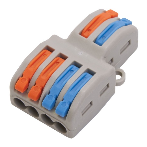 Клемма Stekker 2 х (0,08 - 2,5/4) монтажная для фазных проводников LD222-424 [уп. 25шт]