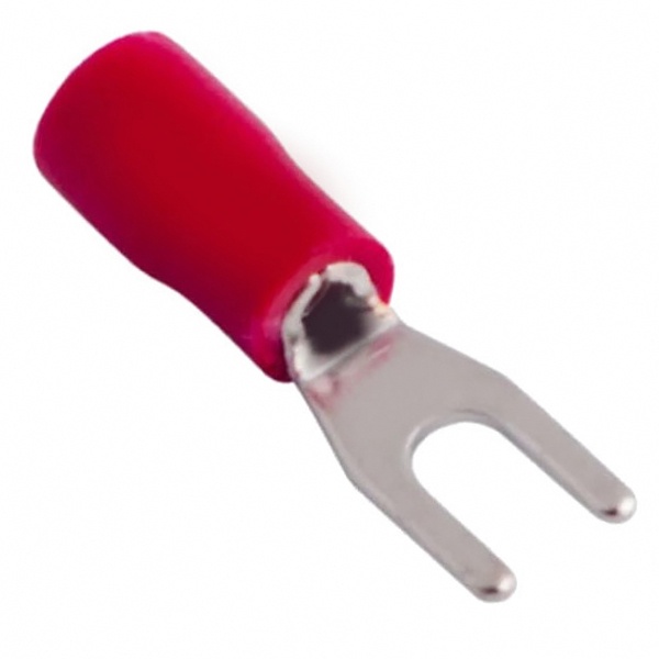 Наконечник вилочный Rexant изолированный d4.3мм 0.5-1.5мм (НВи 1.5-4/НВи 1,25-4) красный