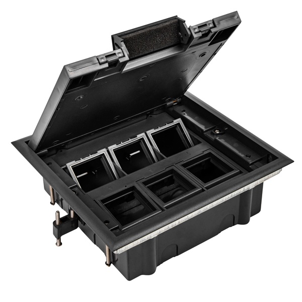 Лючок в пол Donel 12 модулей 22,5х45мм, крышка ABS + сталь