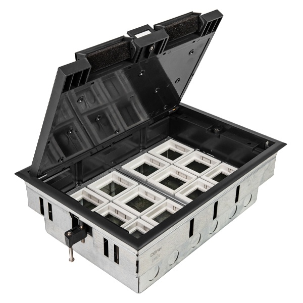 Лючок в пол Donel 24 модуля 22,5х45мм, крышка ABS + сталь