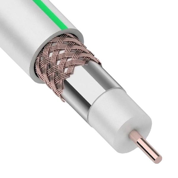 Кабель коаксиальный PROconnect SAT 703 B телевизионный сталь омедненная 75 Ом белый [бухта 100м]