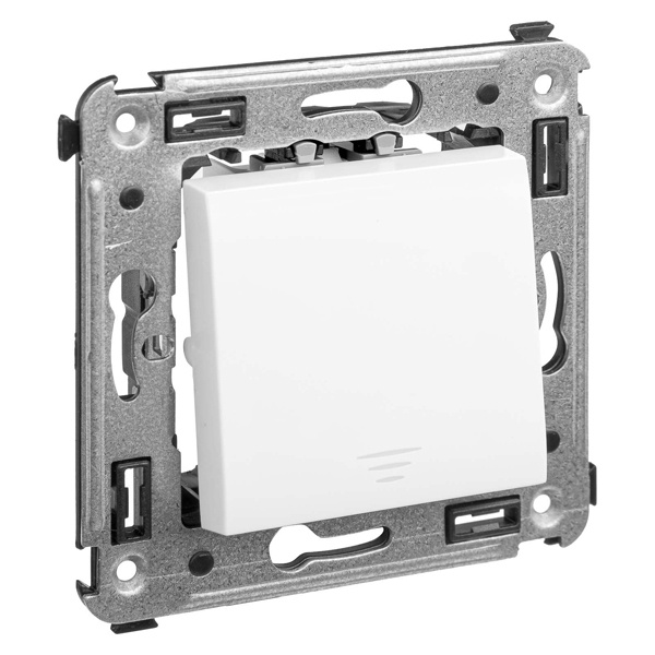 Кнопка одноклавишная в стену DKC Avanti, белое облако