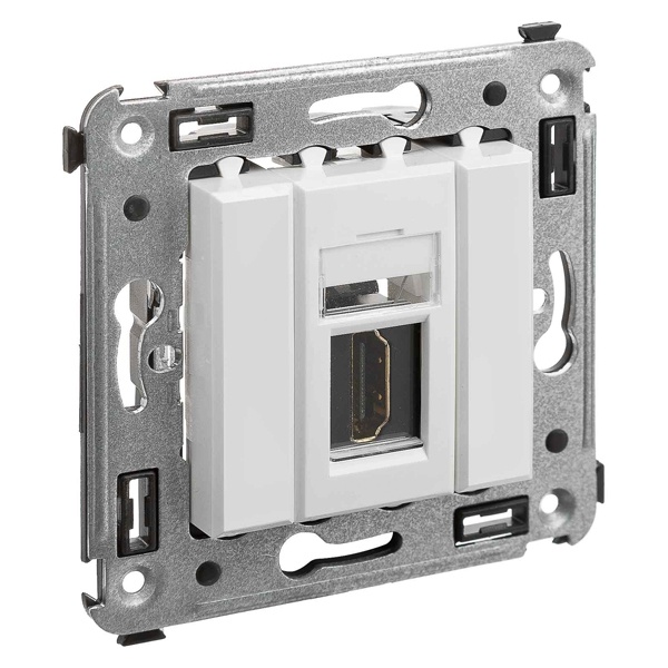 Розетка HDMI одинарная в стену DKC, тип А-А Avanti, белое облако