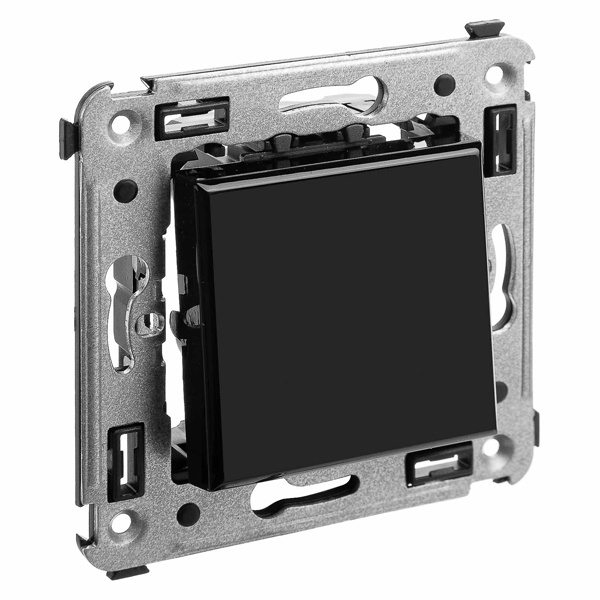 Кнопка одноклавишная в стену DKC Avanti, черный квадрат