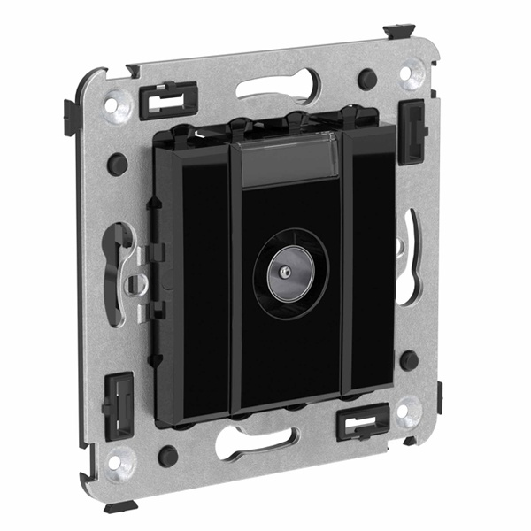 Розетка TV DKC Avanti оконечная в стену, черный квадрат