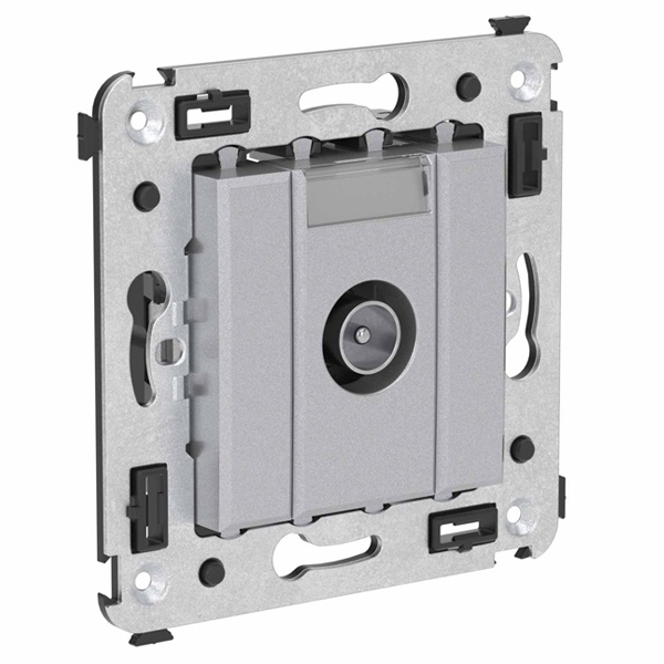 Розетка TV DKC Avanti оконечная в стену, закаленная сталь