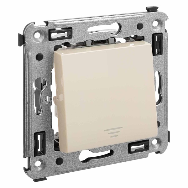 Кнопка одноклавишная в стену DKC Avanti, ванильная дымка