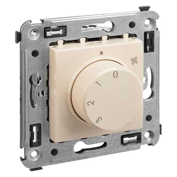 Механизм управления вентиляторами в стену DKC Avanti, ванильная дымка