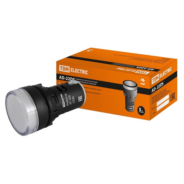 Лампа TDM AD-22DS(LED)матрица d22мм белый 230В