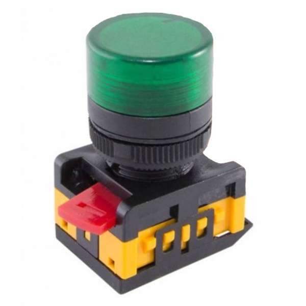 Лампа TDM AL-22TE сигнальная d22мм зеленый неон/230В цилиндр